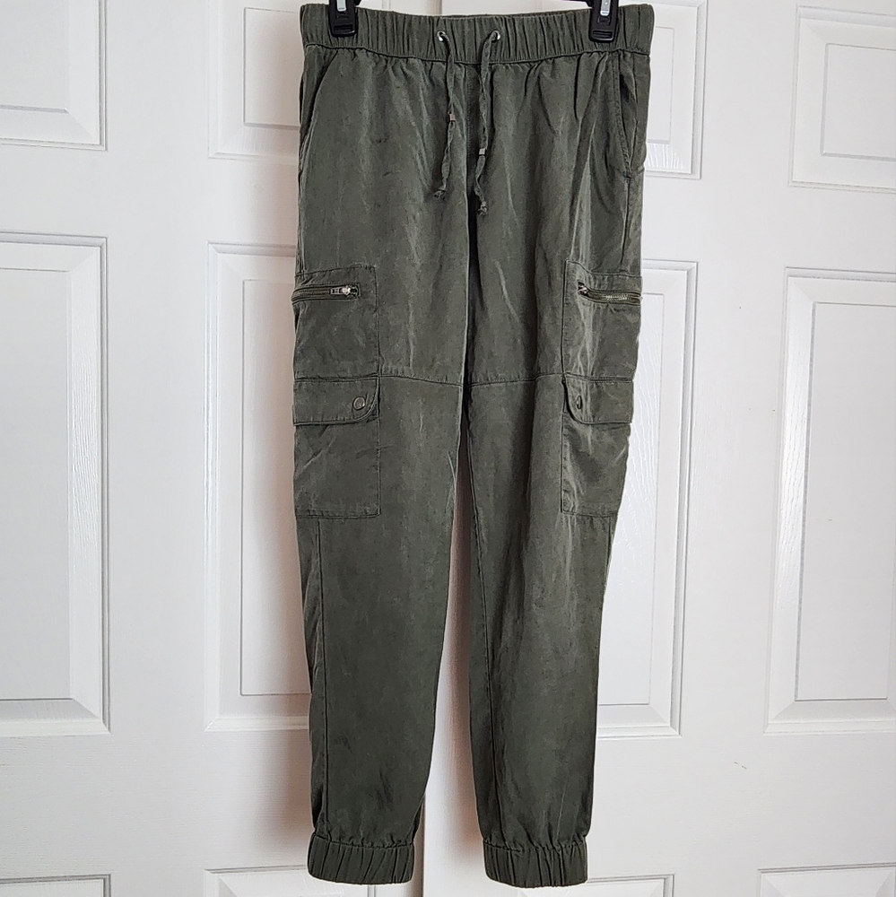 Banana Republic  Olive Green Drawstring Waist Soft Cargo Joggers Pants Size S